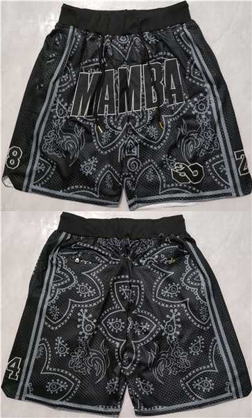 Mens Los Angeles Lakers Black MAMBA Shorts->nba shorts->NBA Jersey